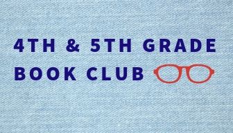 Book club logo with reading glasses