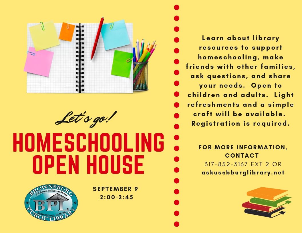 Picture of homeschool open house flyer