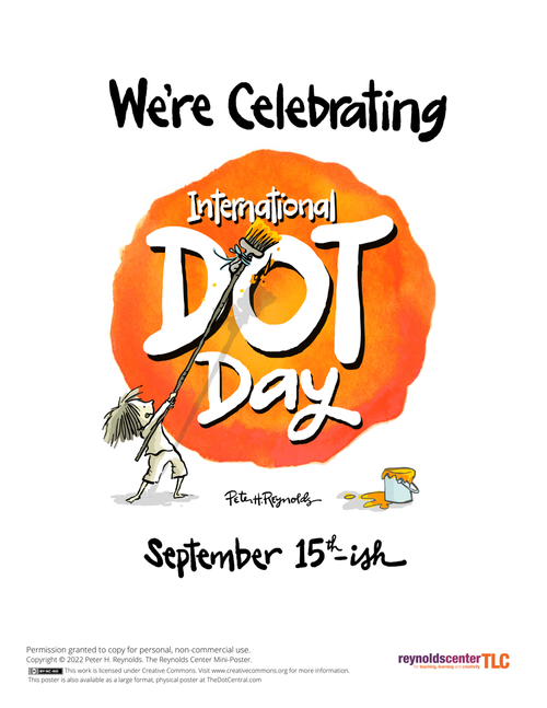 "We're Celebrating International DOT Day" over an Orange Dot. 