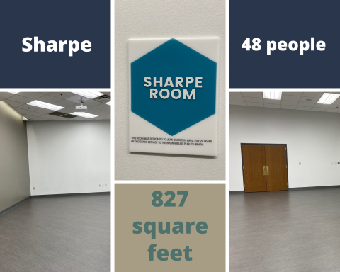 Sharpe Room - capacity 48 people; 827 square feet