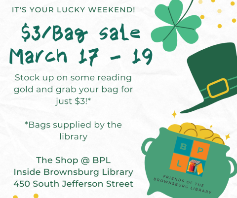 $3 Bag/Sale in Shop Used Bookstore - Inside Brownsburg Library