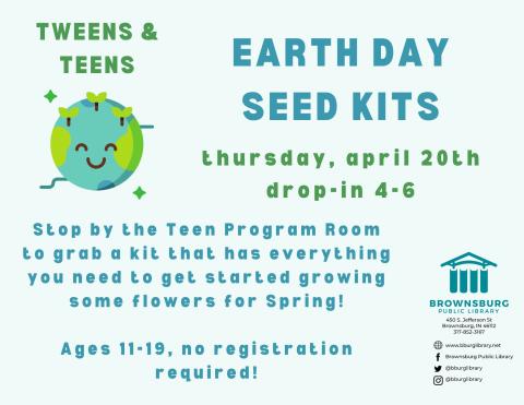 Image promoting the seed kits with library info at the bottom.