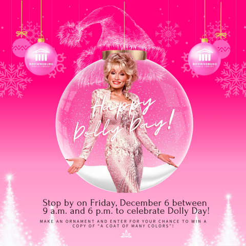 Happy Dolly Day! Join us between 9 a.m. and 6 p.m. to celebrate the arrival of Dolly Parton's Imagination Library in Hendricks County. Make your very own "Coat of Many Colors" ornament and enter for a chance to win the book!