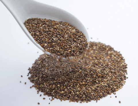 White spoon with small seeds