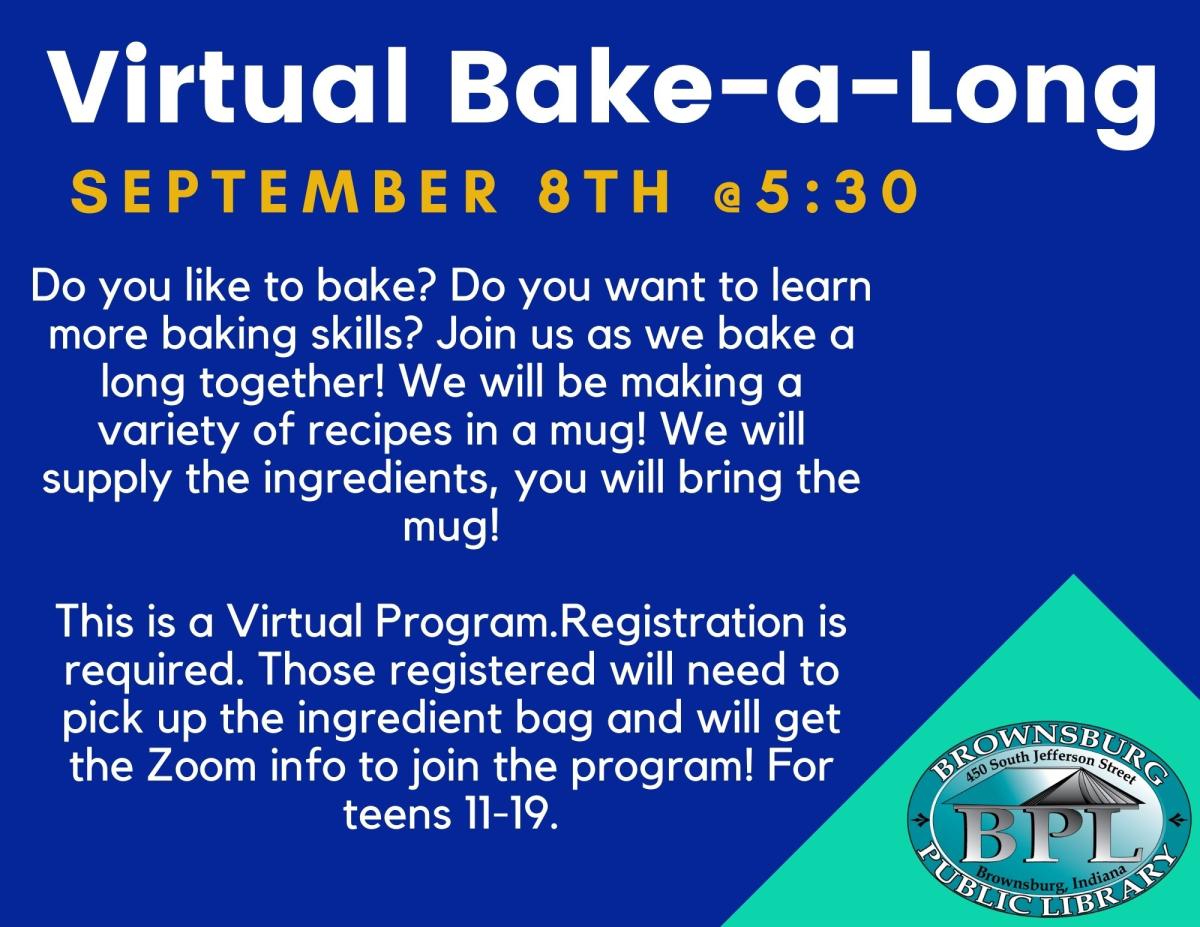 Virtual Bake-a-Long September 8th at 5:30