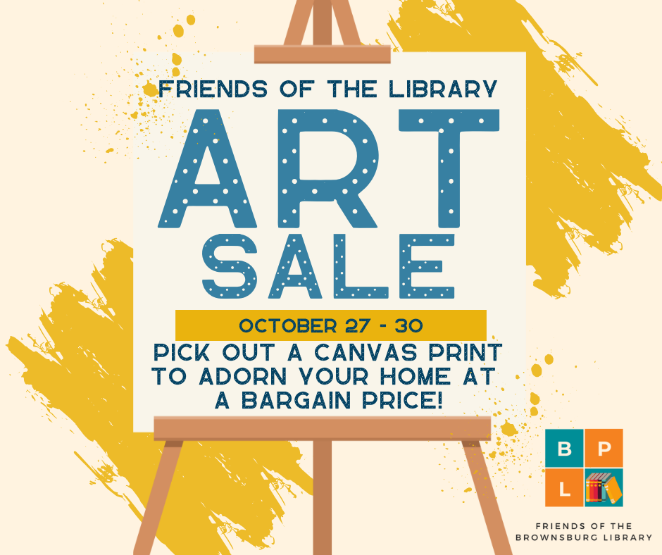 Friends of the Library Art Sale. Bargain prices on new canvas prints.